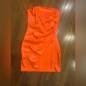 Honey and Rosie Vibrant Orange Mini Dress